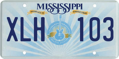 MS license plate XLH103