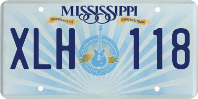 MS license plate XLH118