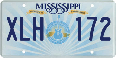 MS license plate XLH172