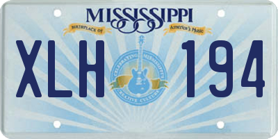 MS license plate XLH194