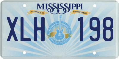 MS license plate XLH198