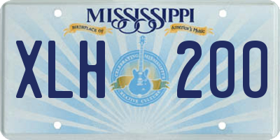 MS license plate XLH200