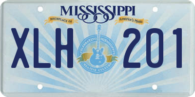 MS license plate XLH201