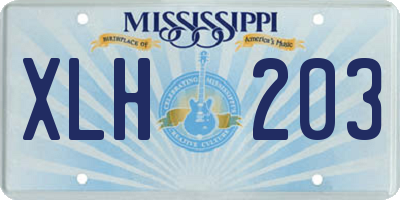 MS license plate XLH203