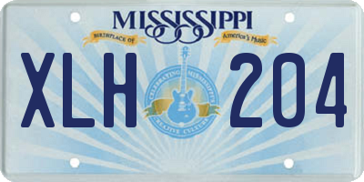 MS license plate XLH204