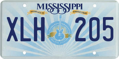 MS license plate XLH205