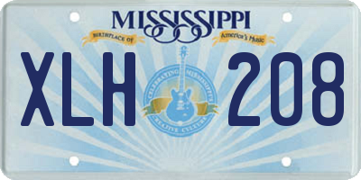 MS license plate XLH208