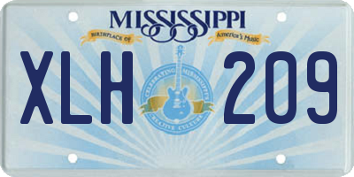 MS license plate XLH209