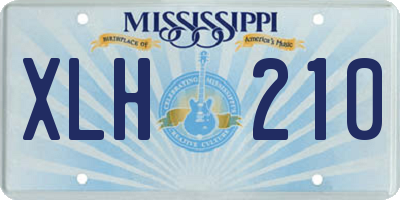 MS license plate XLH210