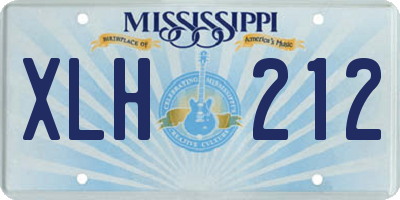 MS license plate XLH212