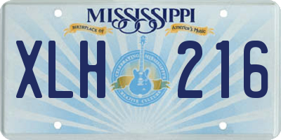 MS license plate XLH216