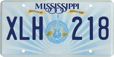 MS license plate XLH218