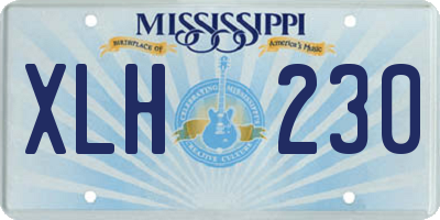 MS license plate XLH230