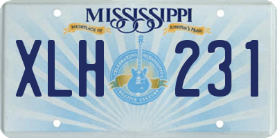 MS license plate XLH231