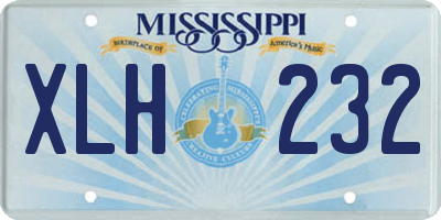 MS license plate XLH232