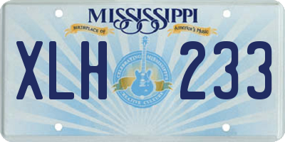 MS license plate XLH233