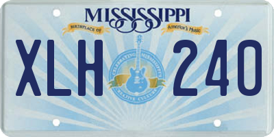 MS license plate XLH240