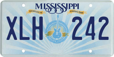 MS license plate XLH242