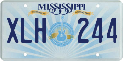 MS license plate XLH244