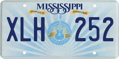 MS license plate XLH252