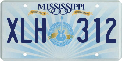 MS license plate XLH312