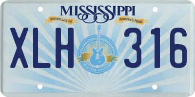MS license plate XLH316