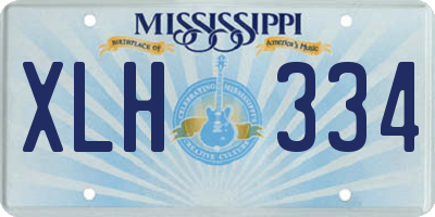 MS license plate XLH334