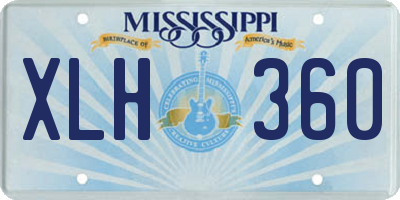 MS license plate XLH360