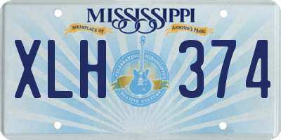 MS license plate XLH374