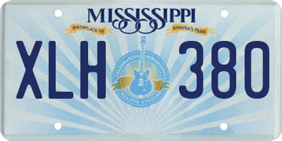 MS license plate XLH380