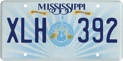 MS license plate XLH392