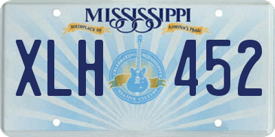 MS license plate XLH452
