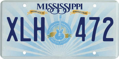 MS license plate XLH472