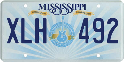 MS license plate XLH492