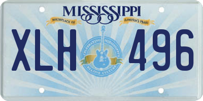 MS license plate XLH496