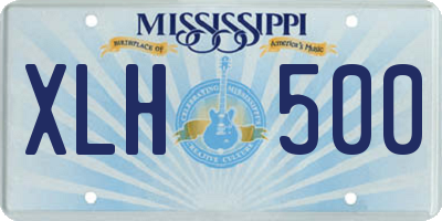 MS license plate XLH500