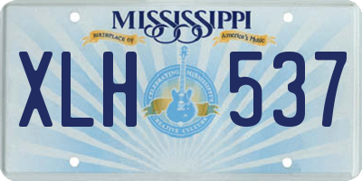 MS license plate XLH537