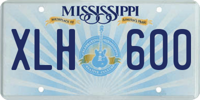 MS license plate XLH600