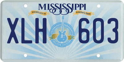 MS license plate XLH603