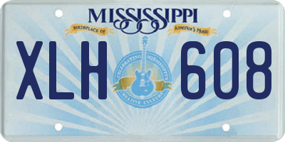 MS license plate XLH608