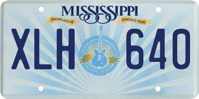 MS license plate XLH640