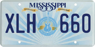 MS license plate XLH660