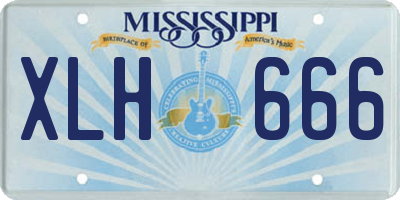 MS license plate XLH666