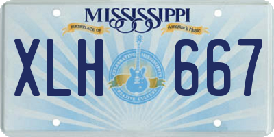 MS license plate XLH667