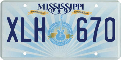 MS license plate XLH670