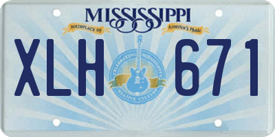 MS license plate XLH671