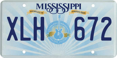 MS license plate XLH672