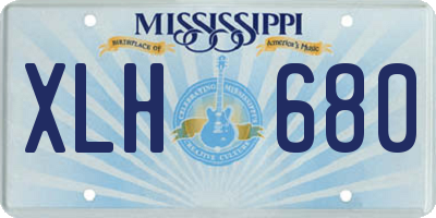 MS license plate XLH680