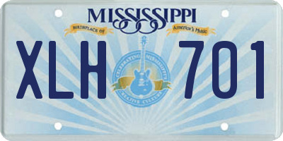 MS license plate XLH701