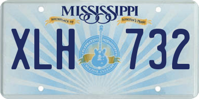 MS license plate XLH732